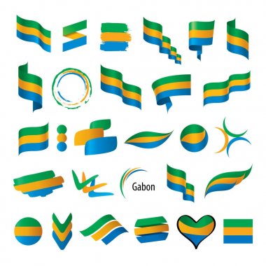 Gabon bayrak, vektör çizim