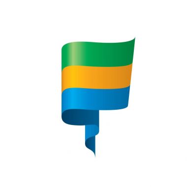 Gabon bayrak, vektör çizim