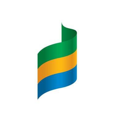 Gabon bayrak, vektör çizim