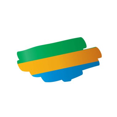 Gabon bayrak, vektör çizim