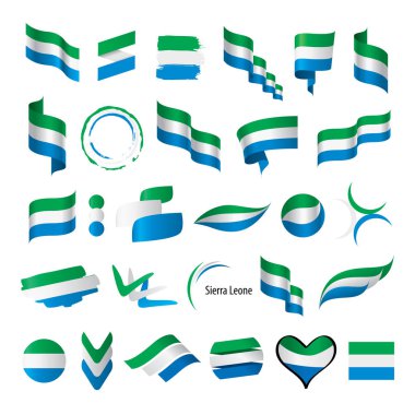Sierra Leone bayrak, vektör çizim