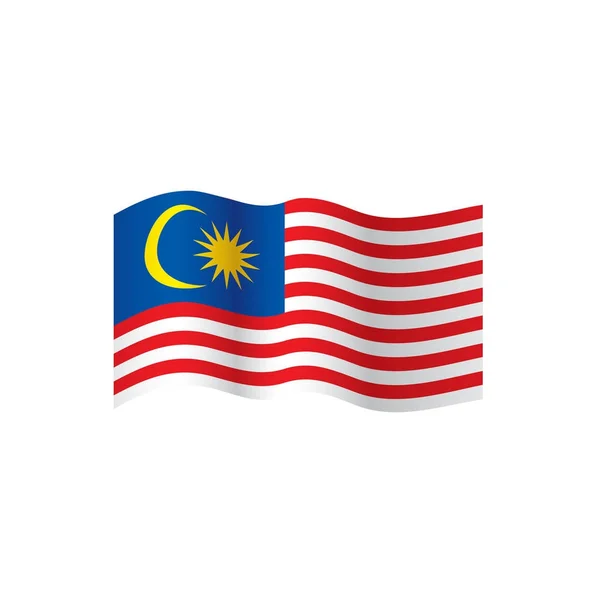 Vlag van Maleisië, vectorillustratie — Stockvector