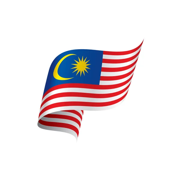 Malaysia flagga, vektorillustration — Stock vektor