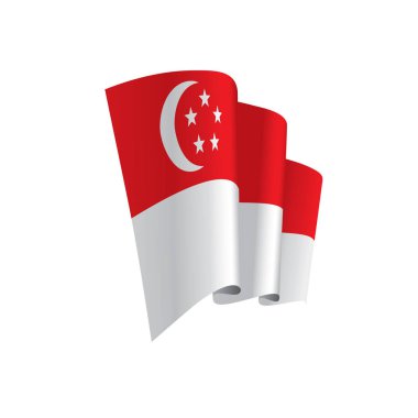 Singapur bayrağı, vektör çizim