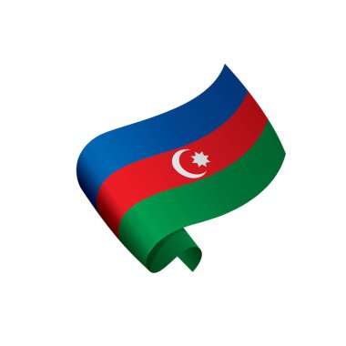 Azerbaycan bayrağı, vektör illüstrasyonu