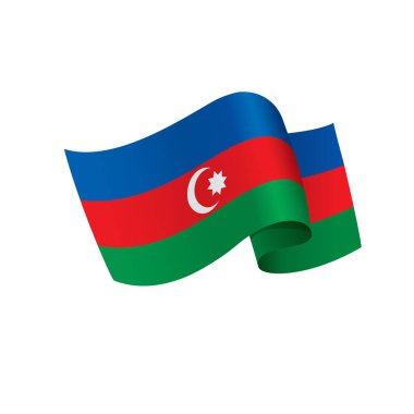Azerbaycan bayrağı, vektör illüstrasyonu