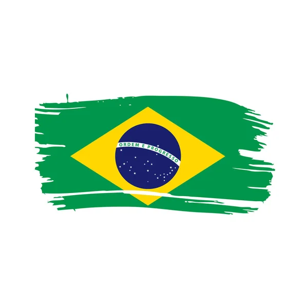 Brasilianische Flagge, Vektorabbildung — Stockvektor