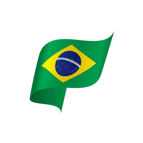 Bandera de Brasil, ilustración vectorial — Vector de stock