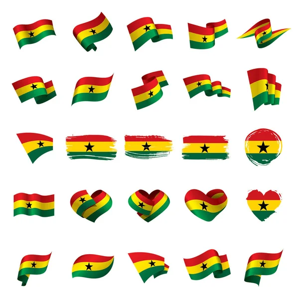 Bandera de Ghana, vector de ilustración — Vector de stock