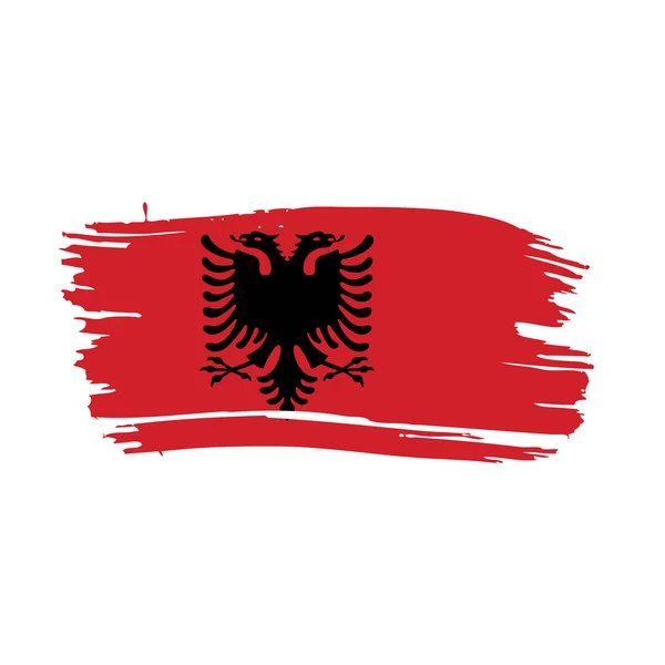 De vlag van Albanië, vectorillustratie — Stockvector