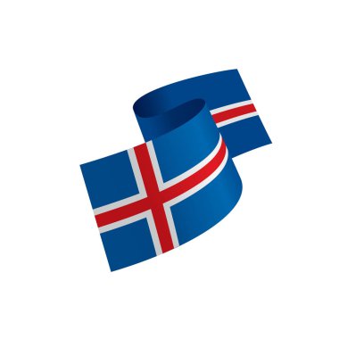 İzlanda bayrağı, vektör çizim