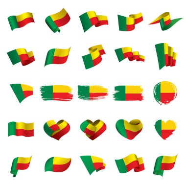 Benin bayrağı, vektör çizim
