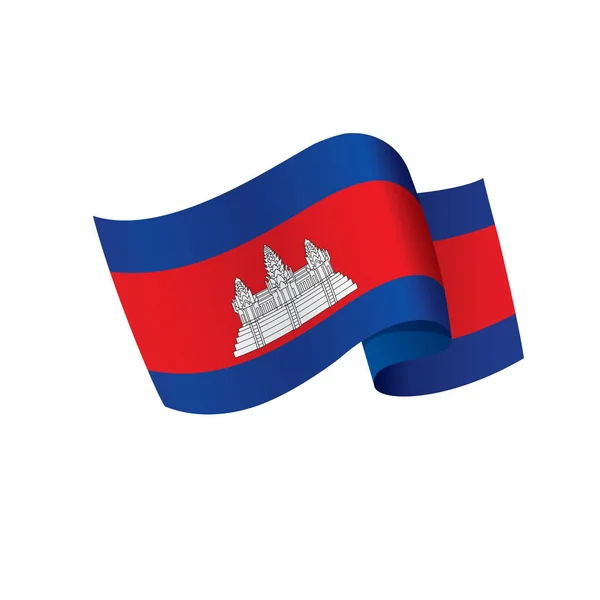 Kamboçya bayrağı, vektör çizim — Stok Vektör