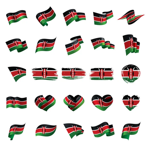Bandiera del Kenya, illustrazione vettoriale — Vettoriale Stock