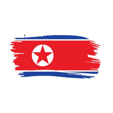 Kuzey Kore bayrağı, vektör illüstrasyonu