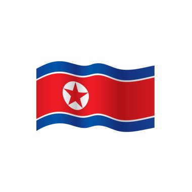 Kuzey Kore bayrağı, vektör illüstrasyonu