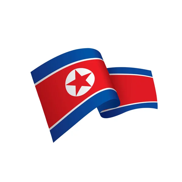 Bandiera nordcoreana, illustrazione vettoriale — Vettoriale Stock