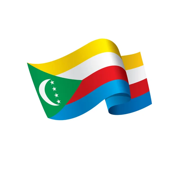 Bandera de Comoras, ilustración vectorial — Vector de stock