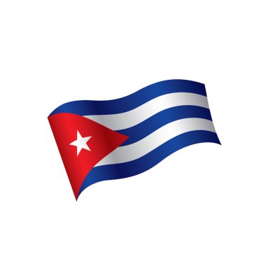 Küba bayrağı, vektör illüstrasyonu