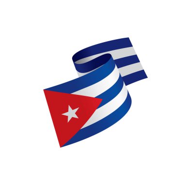 Küba bayrağı, vektör illüstrasyonu