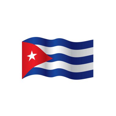 Küba bayrağı, vektör illüstrasyonu