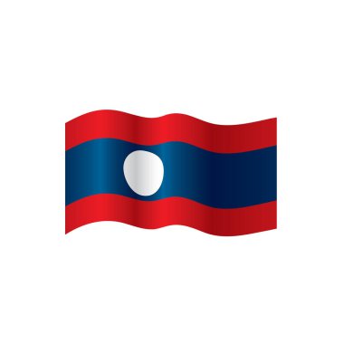 Laos bayrağı, vektör illüstrasyonu