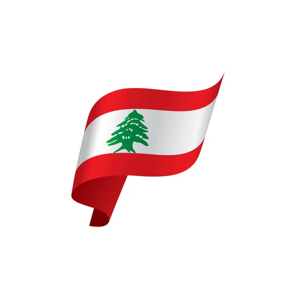 Bandiera libanese, illustrazione vettoriale — Vettoriale Stock