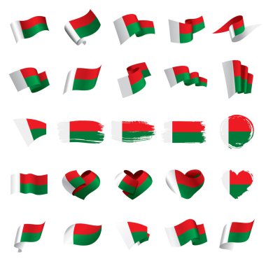 Madagaskar bayrağı, vektör çizim