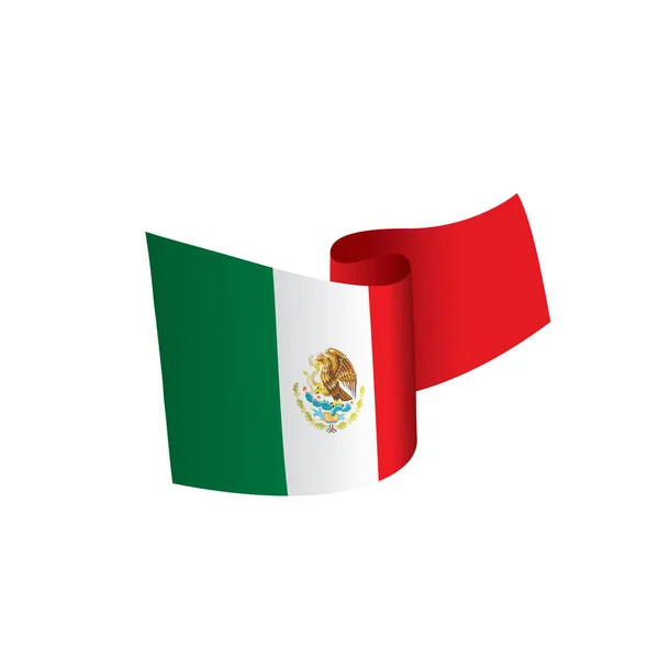 Bandiera messicana, illustrazione vettoriale — Vettoriale Stock