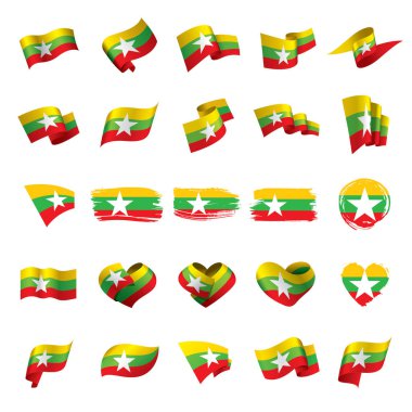 Myanmar bayrağı, vektör çizim