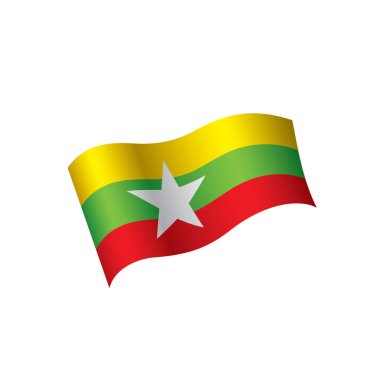 Myanmar bayrağı, vektör çizim