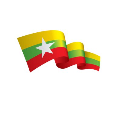 Myanmar bayrağı, vektör çizim