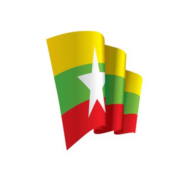 Myanmar bayrağı, vektör çizim