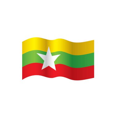Myanmar bayrağı, vektör çizim