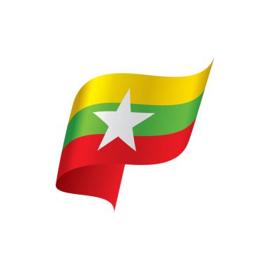 Myanmar bayrağı, vektör çizim