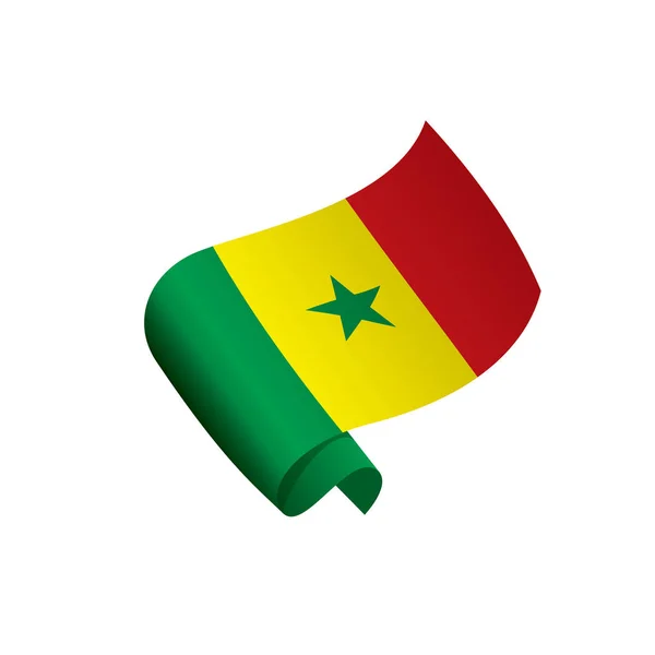 Senegal bayrağı, vektör illüstrasyonu — Stok Vektör
