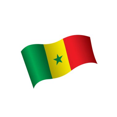 Senegal bayrağı, vektör illüstrasyonu