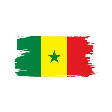 Senegal bayrağı, vektör illüstrasyonu