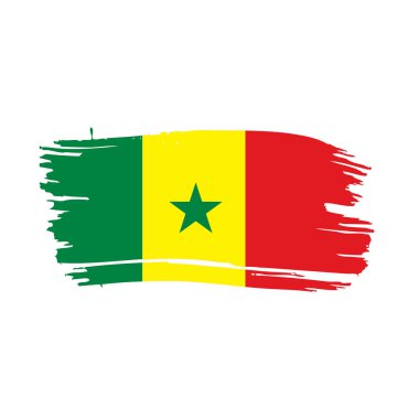Senegal bayrağı, vektör illüstrasyonu