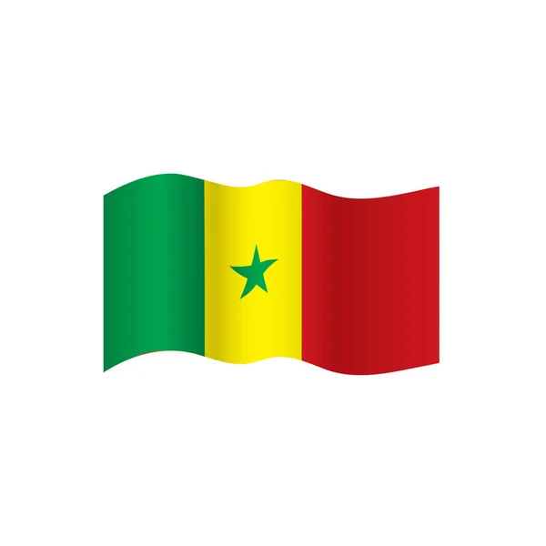 Drapeau Sénégal, illustration vectorielle — Image vectorielle