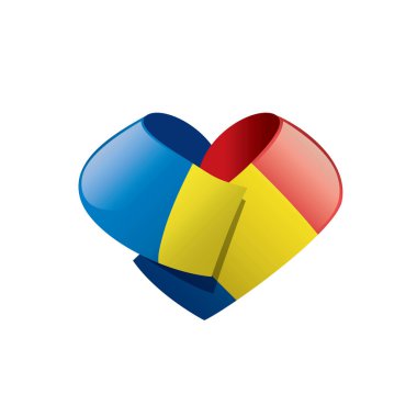 Romanya bayrağı, vektör illüstrasyonu