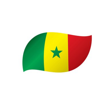 Senegal bayrağı, vektör illüstrasyonu