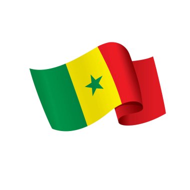Senegal bayrağı, vektör illüstrasyonu