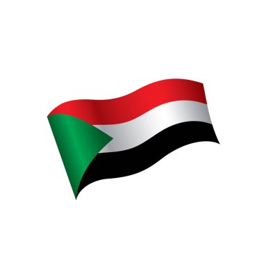 Sudan bayrağı, vektör illüstrasyonu