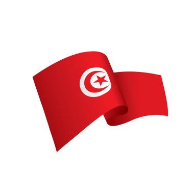 Tunus bayrağı, vektör illüstrasyonu
