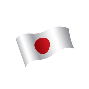 Japonya bayrağı, vektör illüstrasyonu