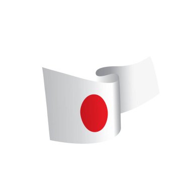 Japonya bayrağı, vektör illüstrasyonu