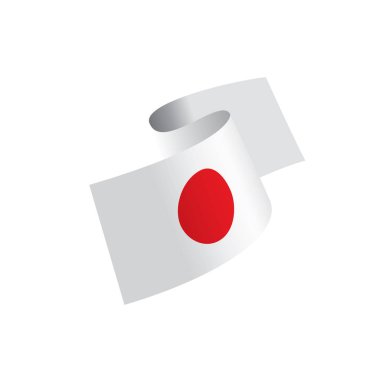 Japonya bayrağı, vektör illüstrasyonu
