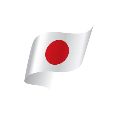 Japonya bayrağı, vektör illüstrasyonu