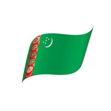 Türkmenistan bayrağı, vektör çizim